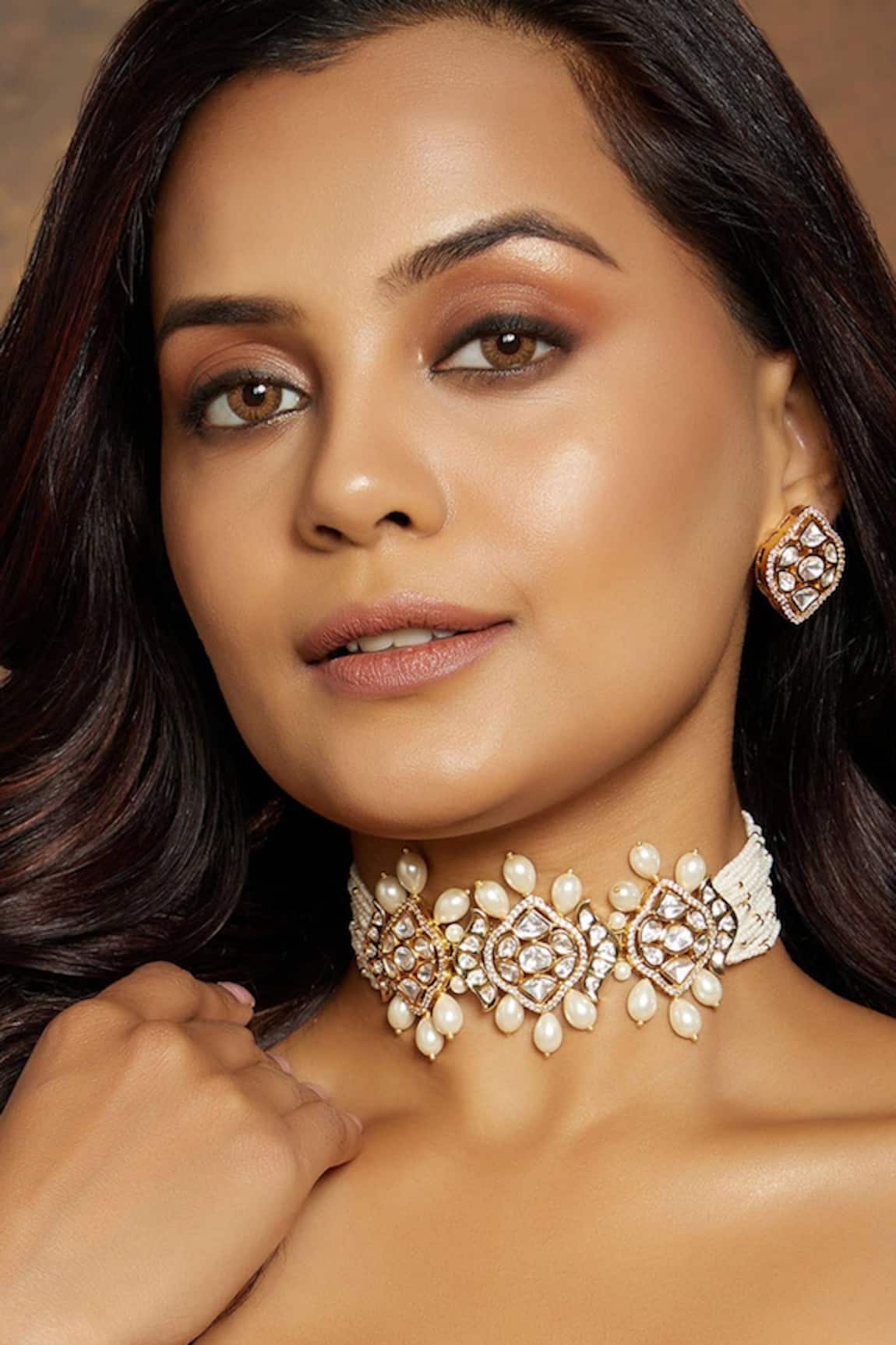 Joules By Radhika Kundan Embellished Polki Set