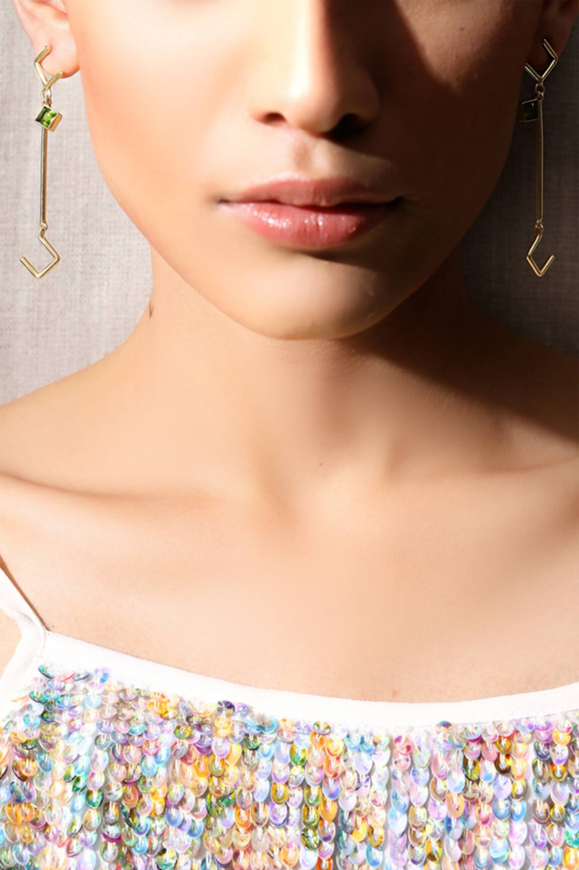 Varnika Arora Long Geometric Earrings