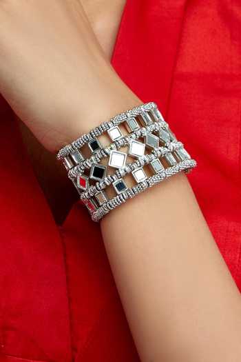 House Of Tuhina Falak Mumtaz Mirror Embellished Bracelet