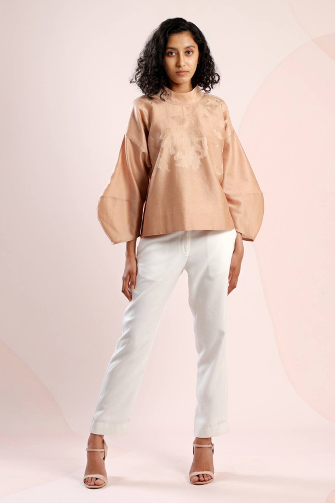 Dhi Patch Work Lantern Sleeve Top 