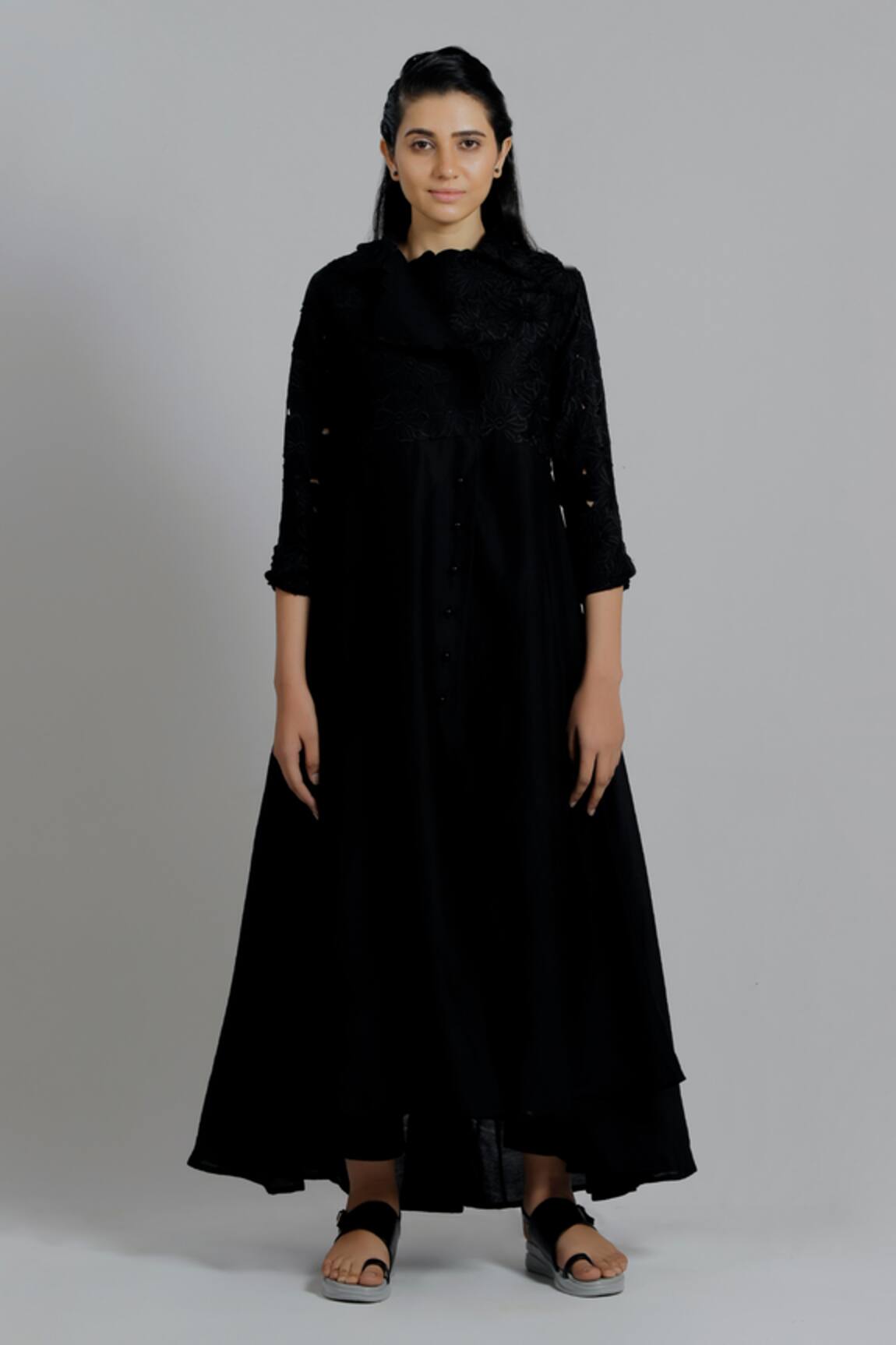 DHI Embroidered Trench Dress