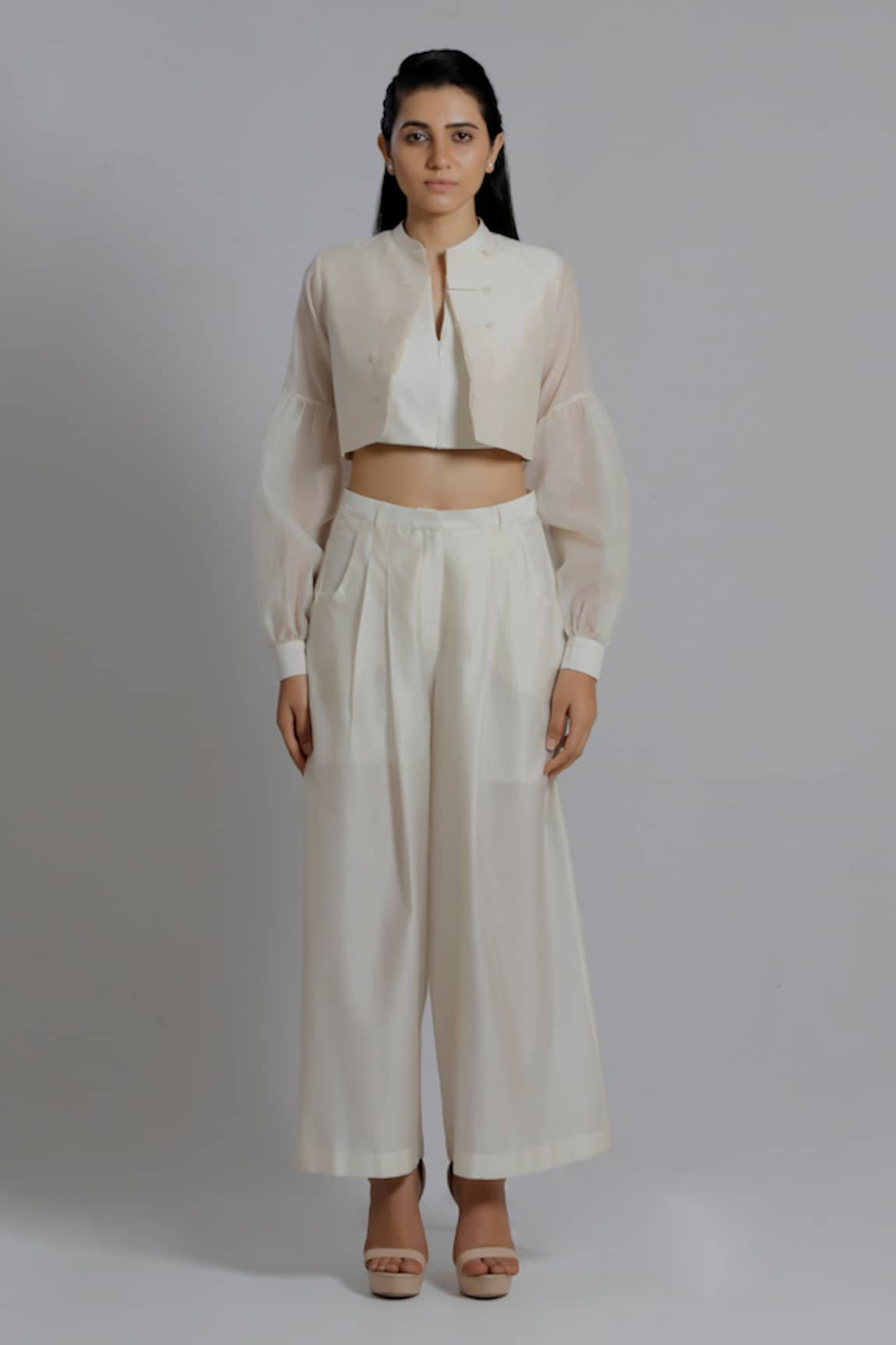 DHI Box Pleat Cropped Shrug