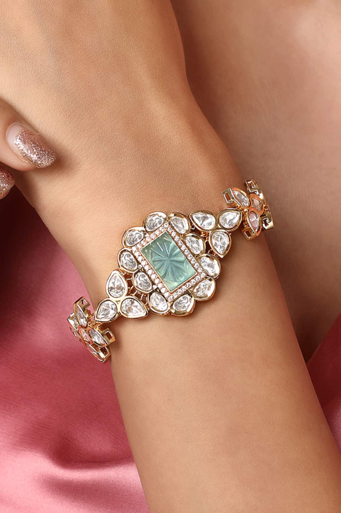 HRISHA Kundan Polki Embellished Bracelet