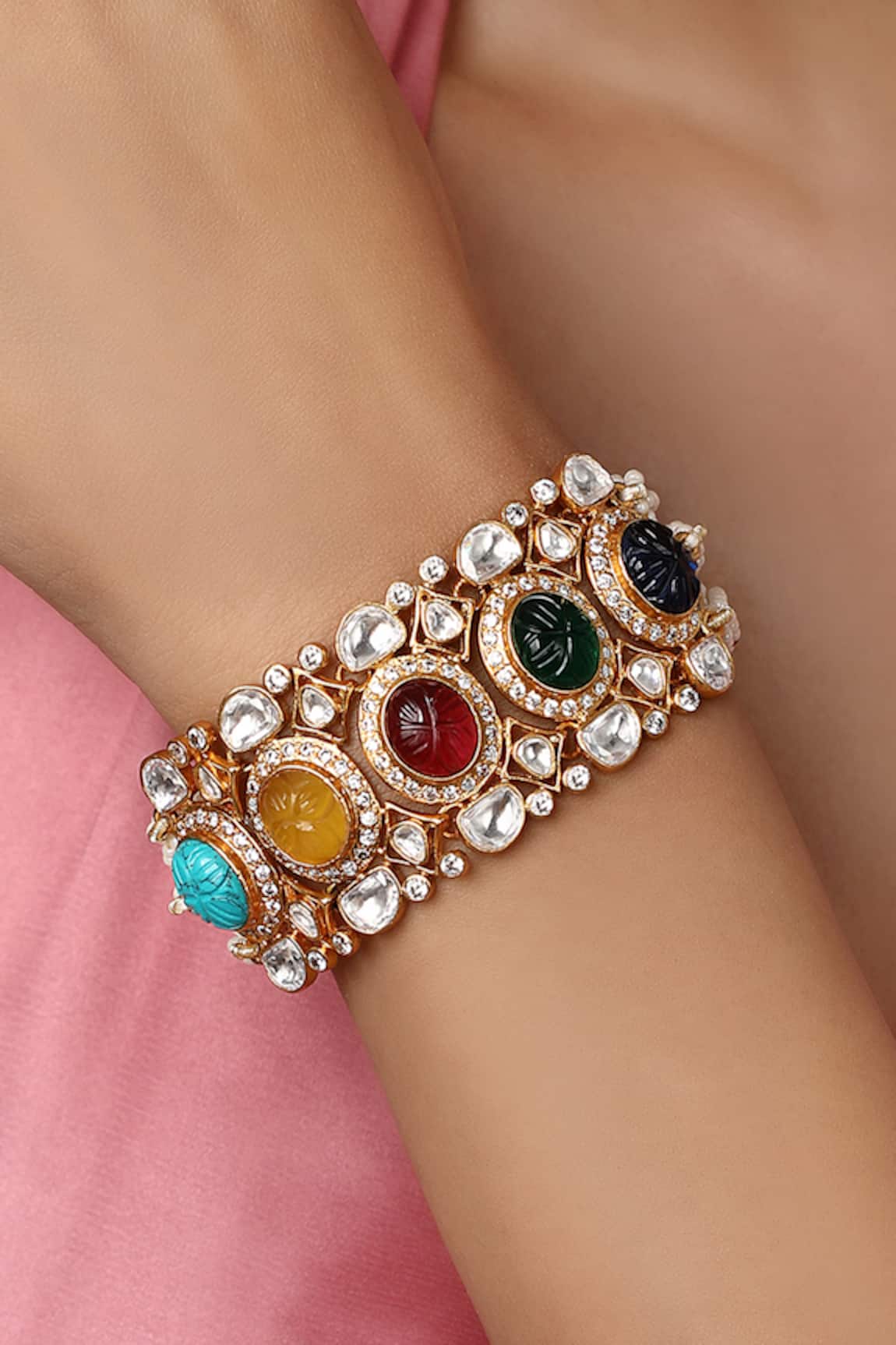 Hrisha Jewels Onyx Stone Embellished Bracelet