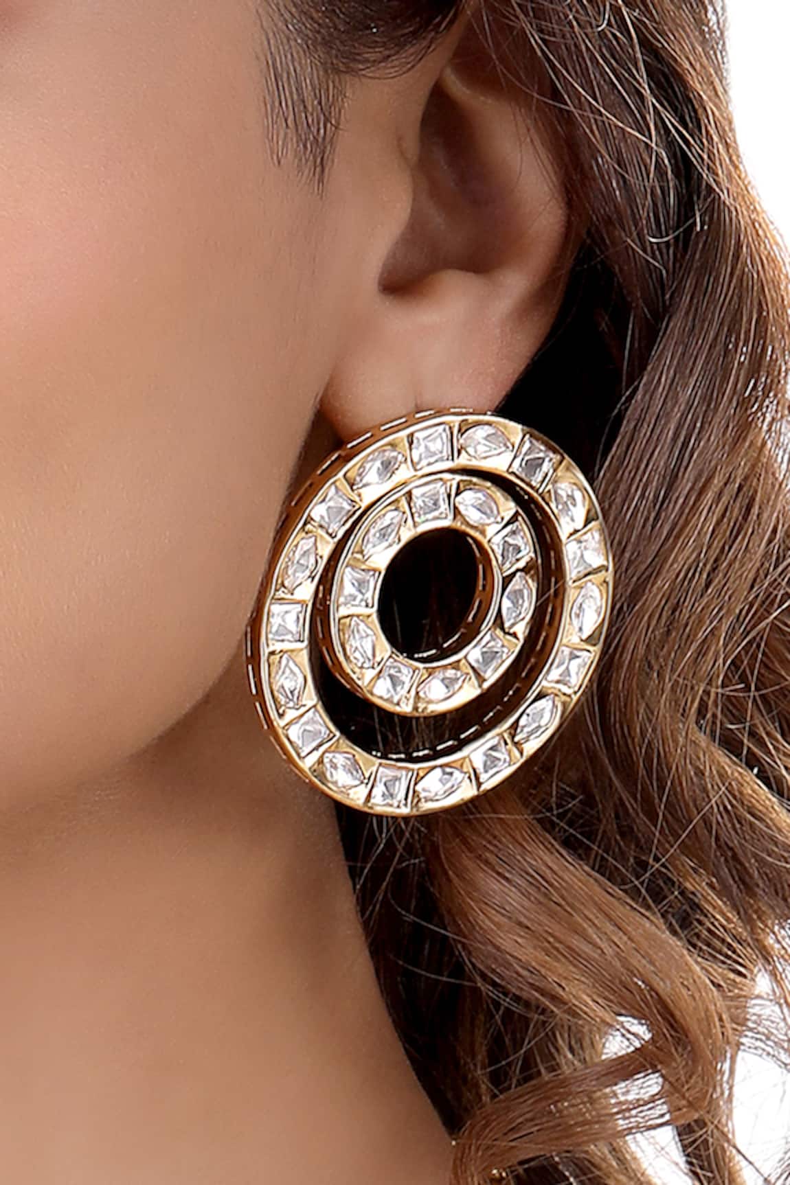 Hrisha Jewels Cubic Zirconia Diamond Embellished Earrings