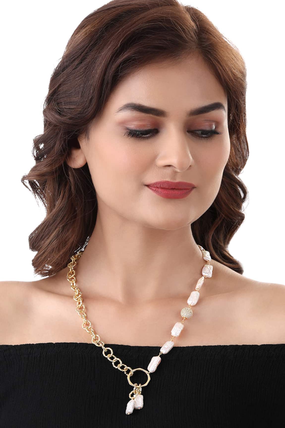 Hrisha Jewels Baroque Pearl Strand Necklace