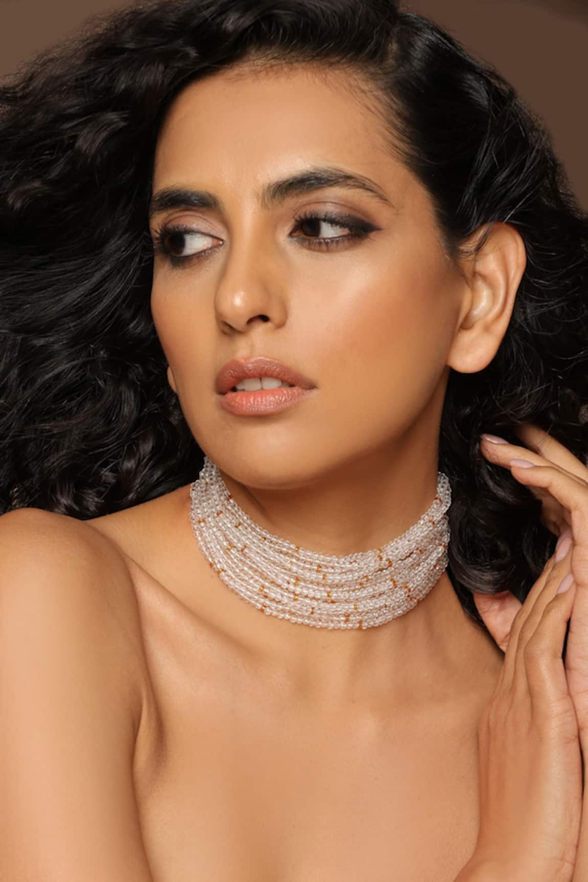 Swabhimann Gold Tone Multi Layered Choker Necklace