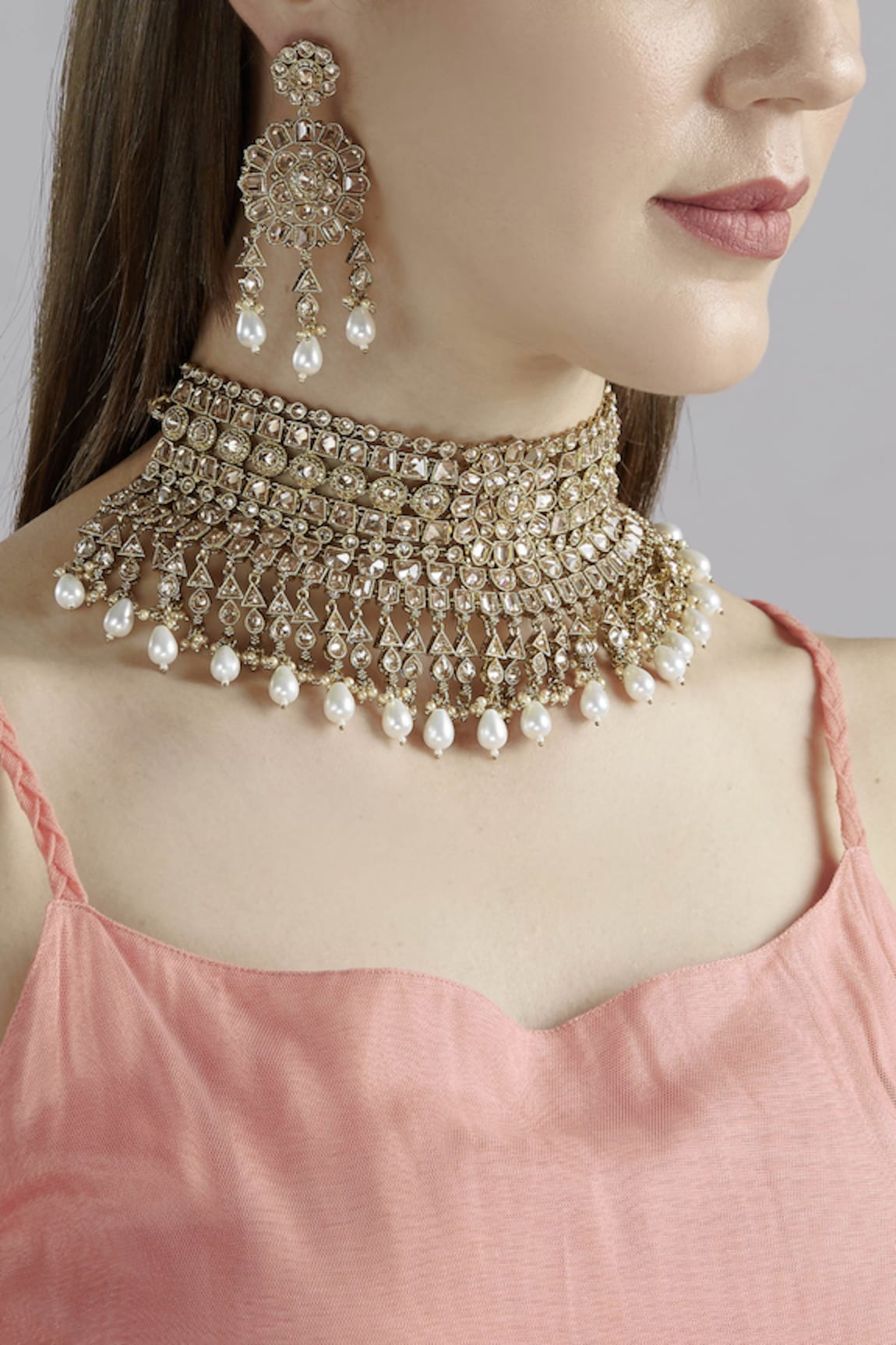 Hema Khasturi Stone Choker Set