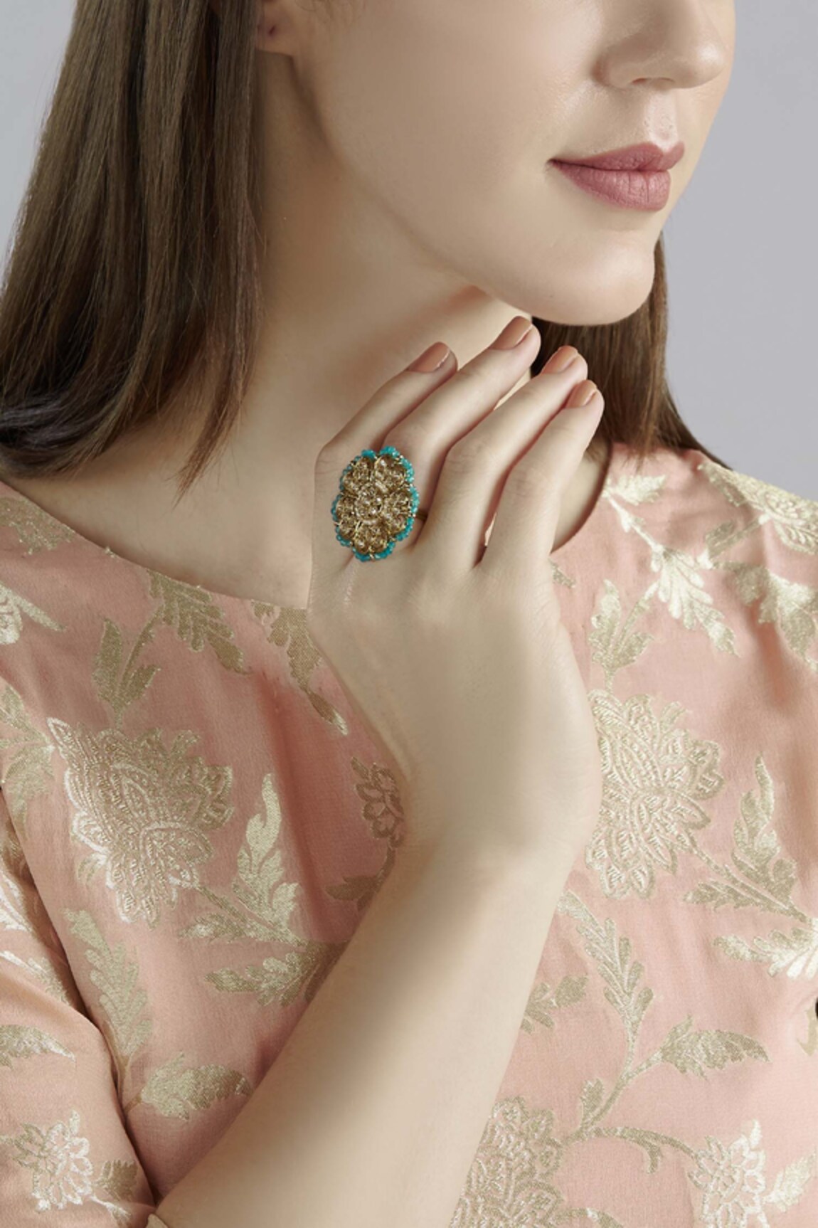 Hema Khasturi Floral Ring