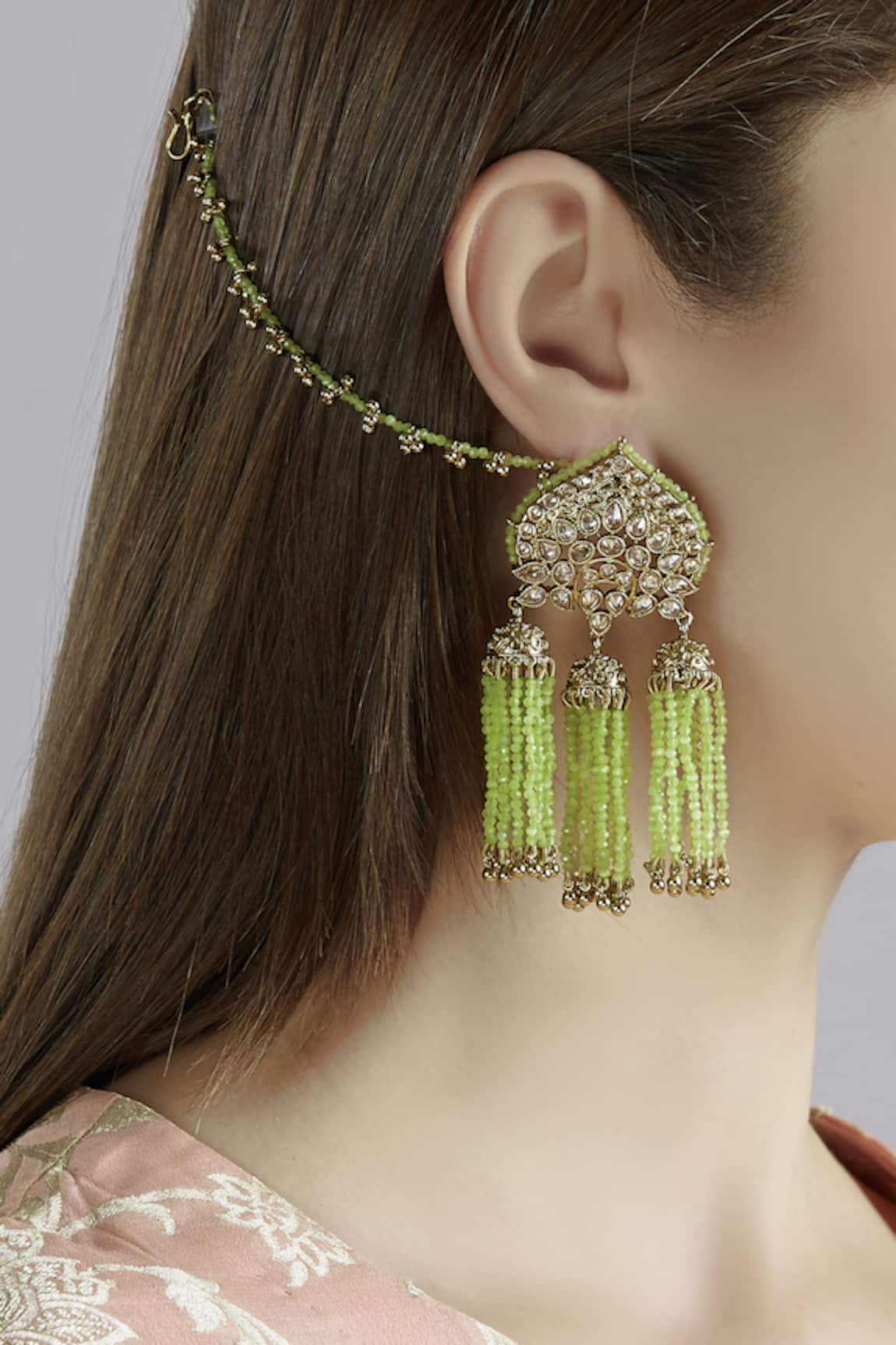 Hema Khasturi Kundan Earrings