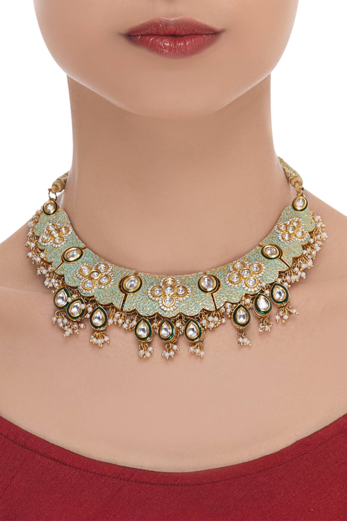 Hema Khasturi Meenakari Adjustable Choker