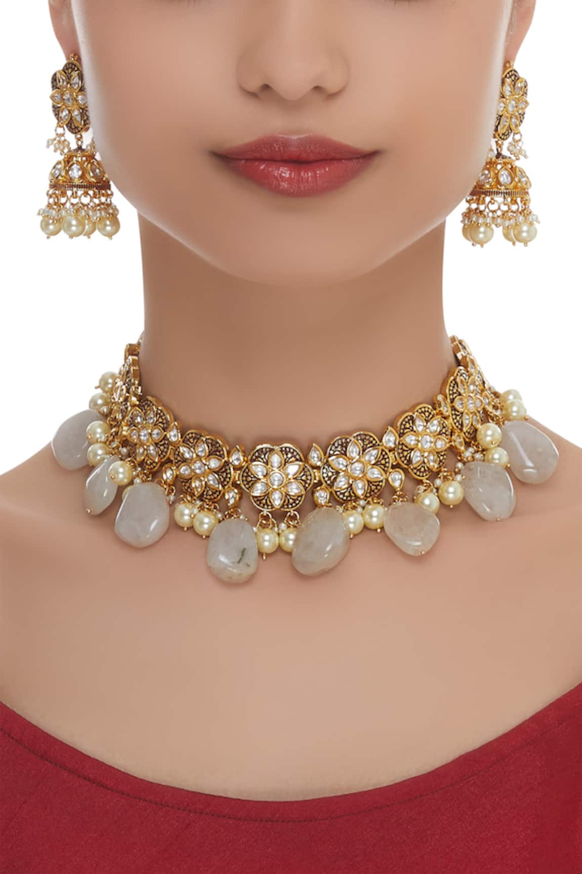 Hema Khasturi Meenakari Jewellery Set