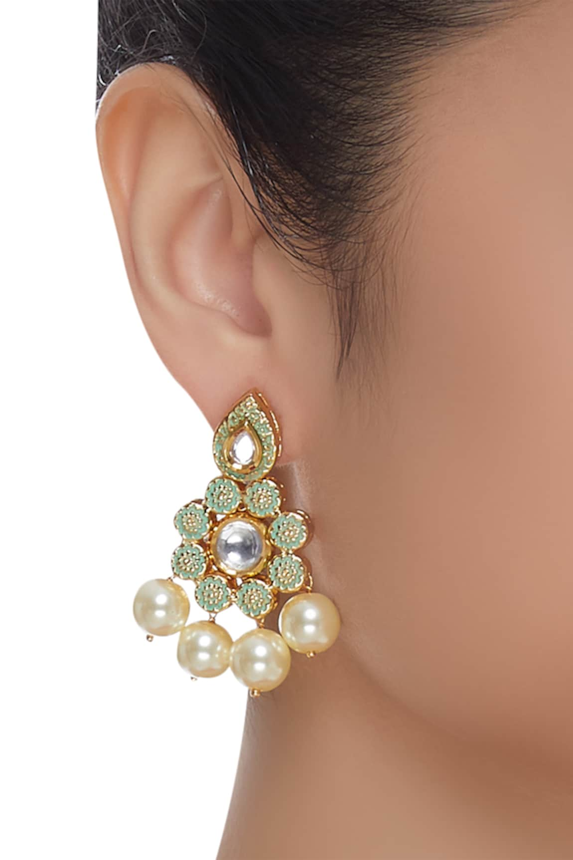 Hema Khasturi Meenakari floral earrings