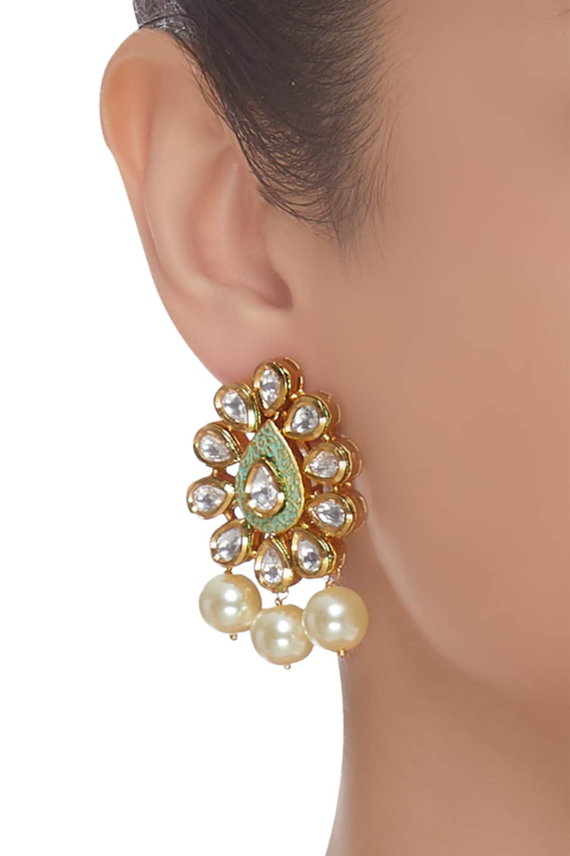 Hema Khasturi Meenakari drop studs