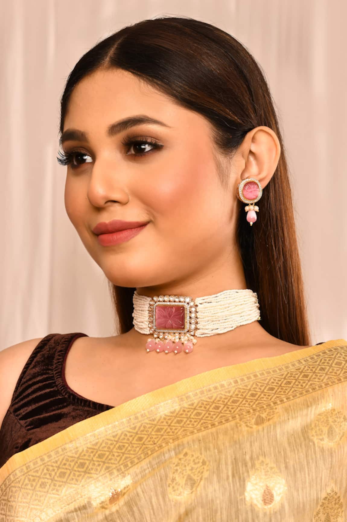 Minaki Multi Layered Pearl Choker Set 