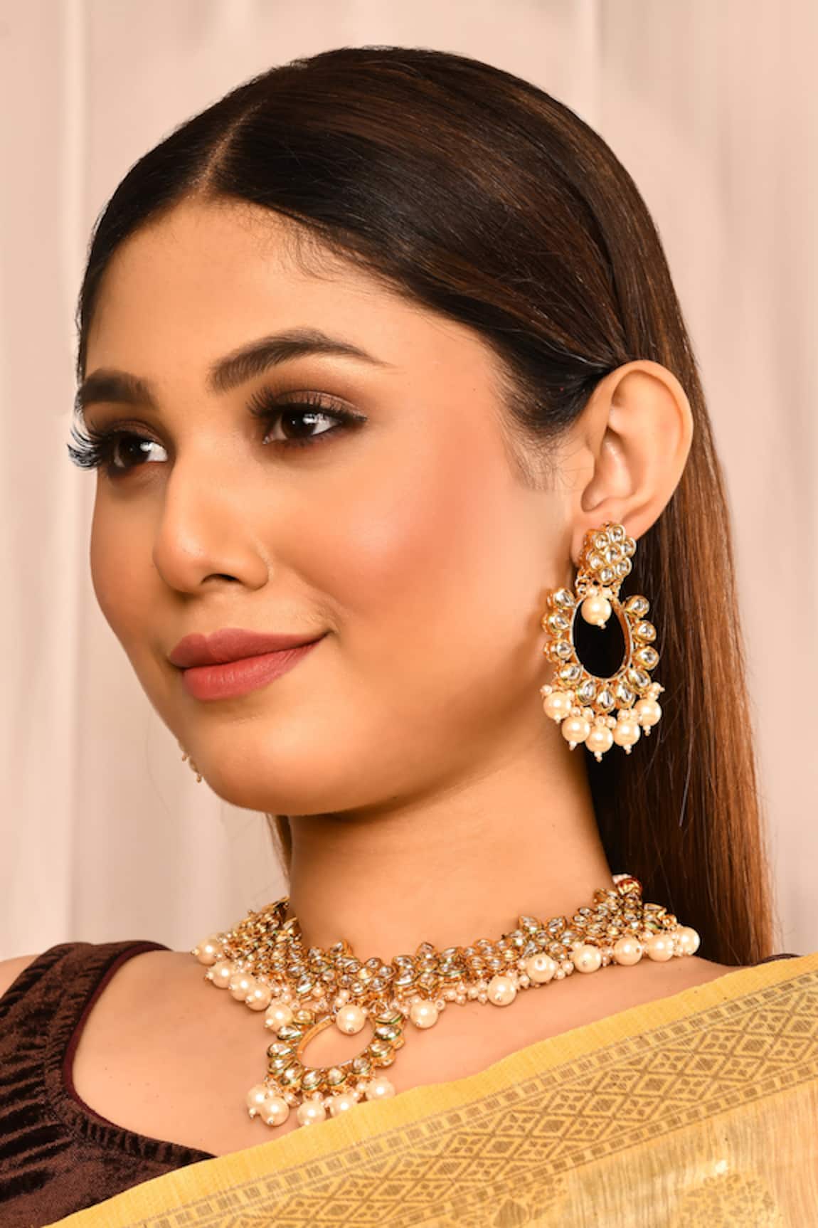 Minaki Floral Kundan Choker Set 