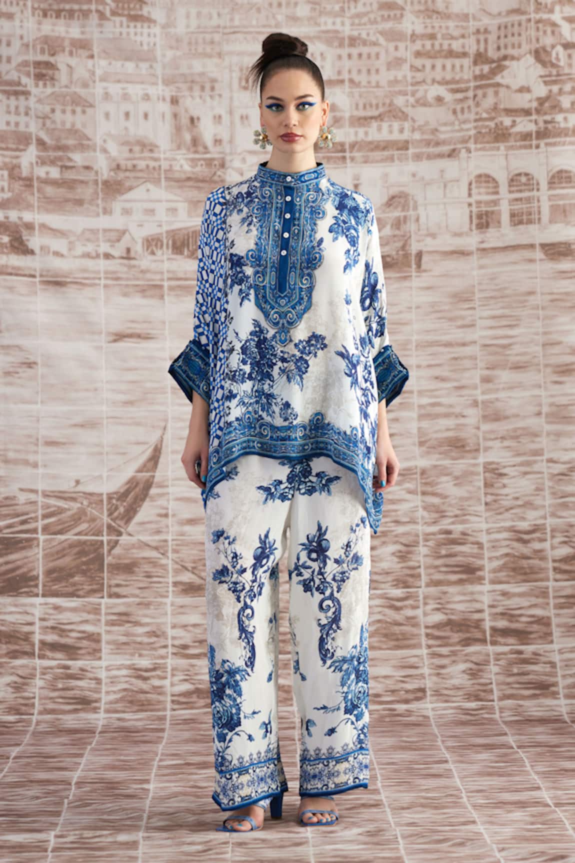 Rajdeep Ranawat Chanel Silk Floral Print Poncho Tunic