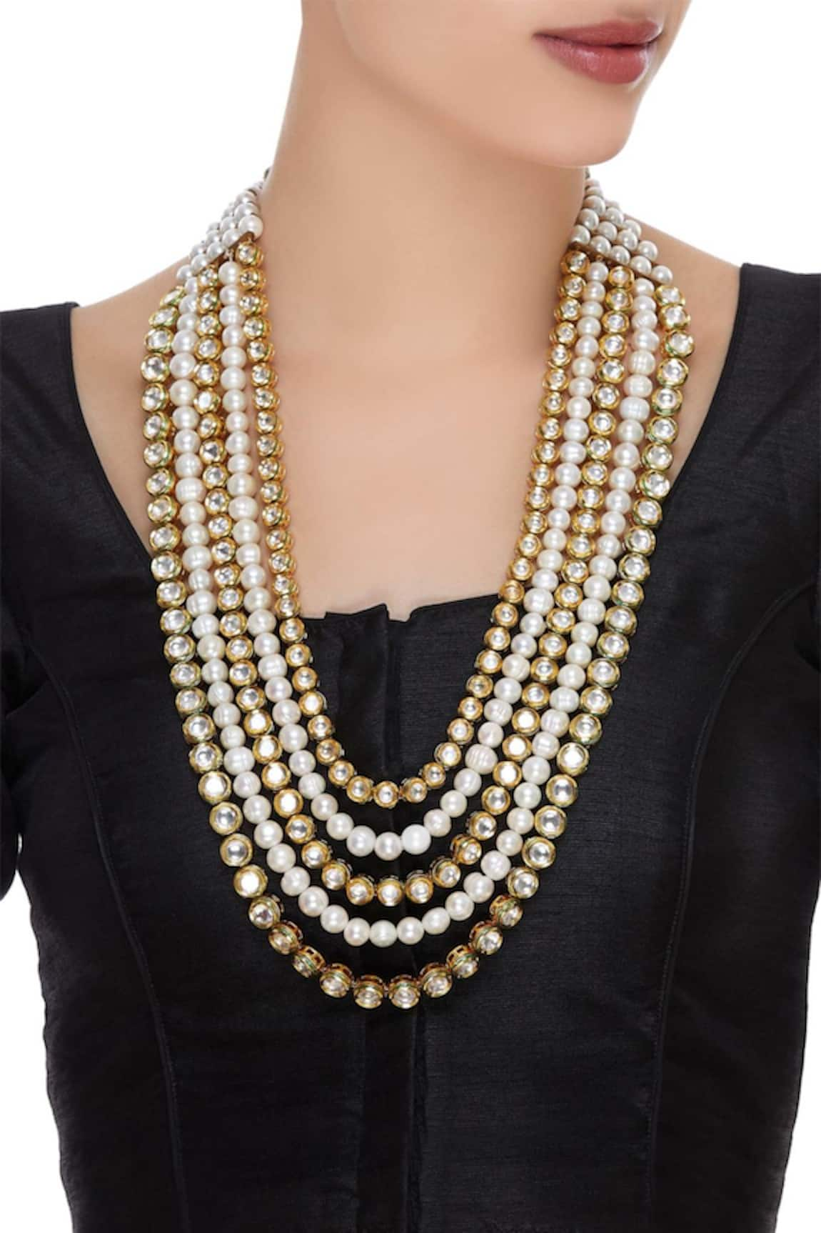 Hema Khasturi Layered pearl necklace