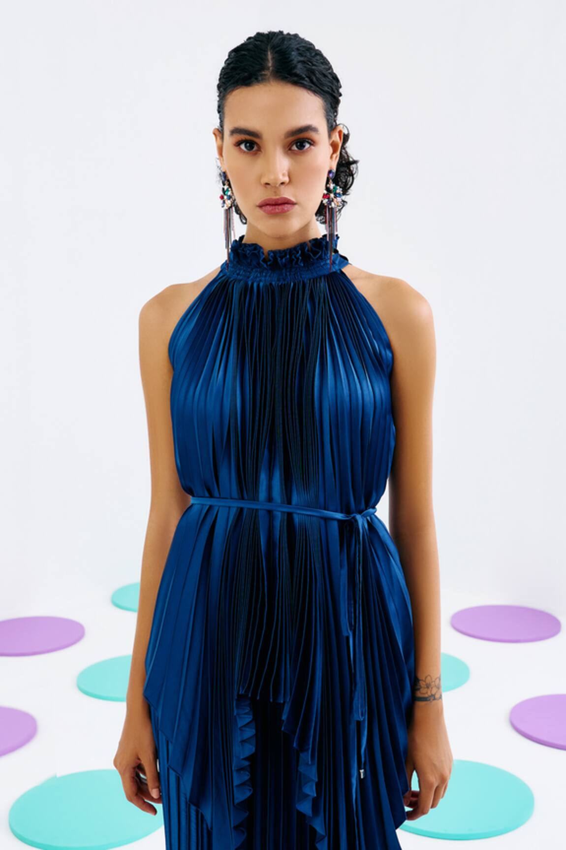 Pleats by Aruni Halter Neck Pleated Top 