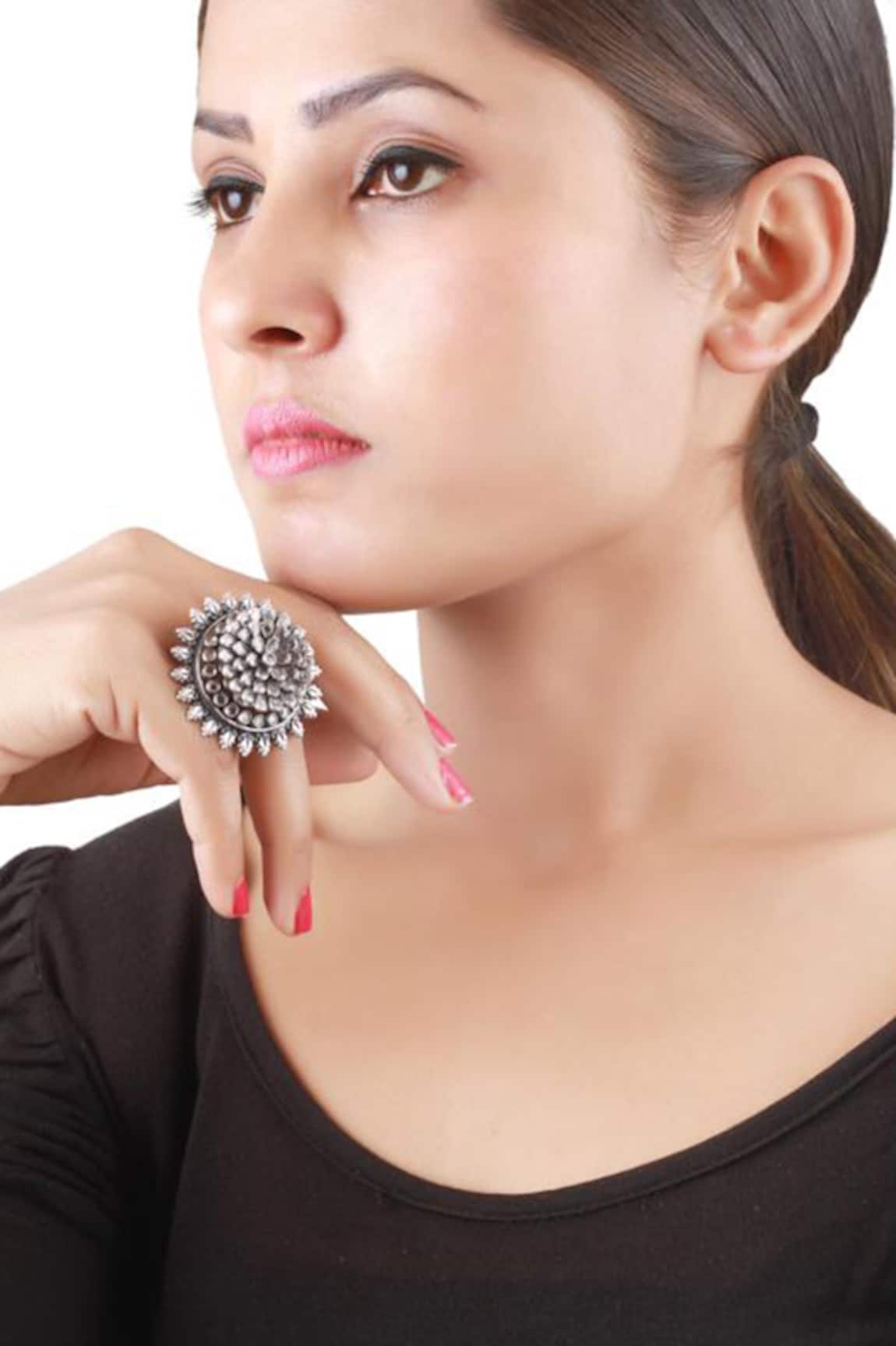 Sangeeta Boochra Floral Embellished Ring 