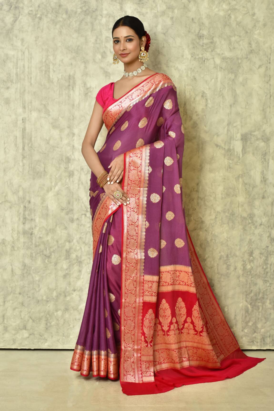 Nazaakat by Samara Singh Botanic Woven Saree With Running Blouse