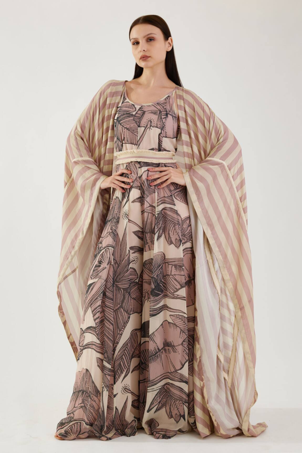Koai Stripe Pattern Cape