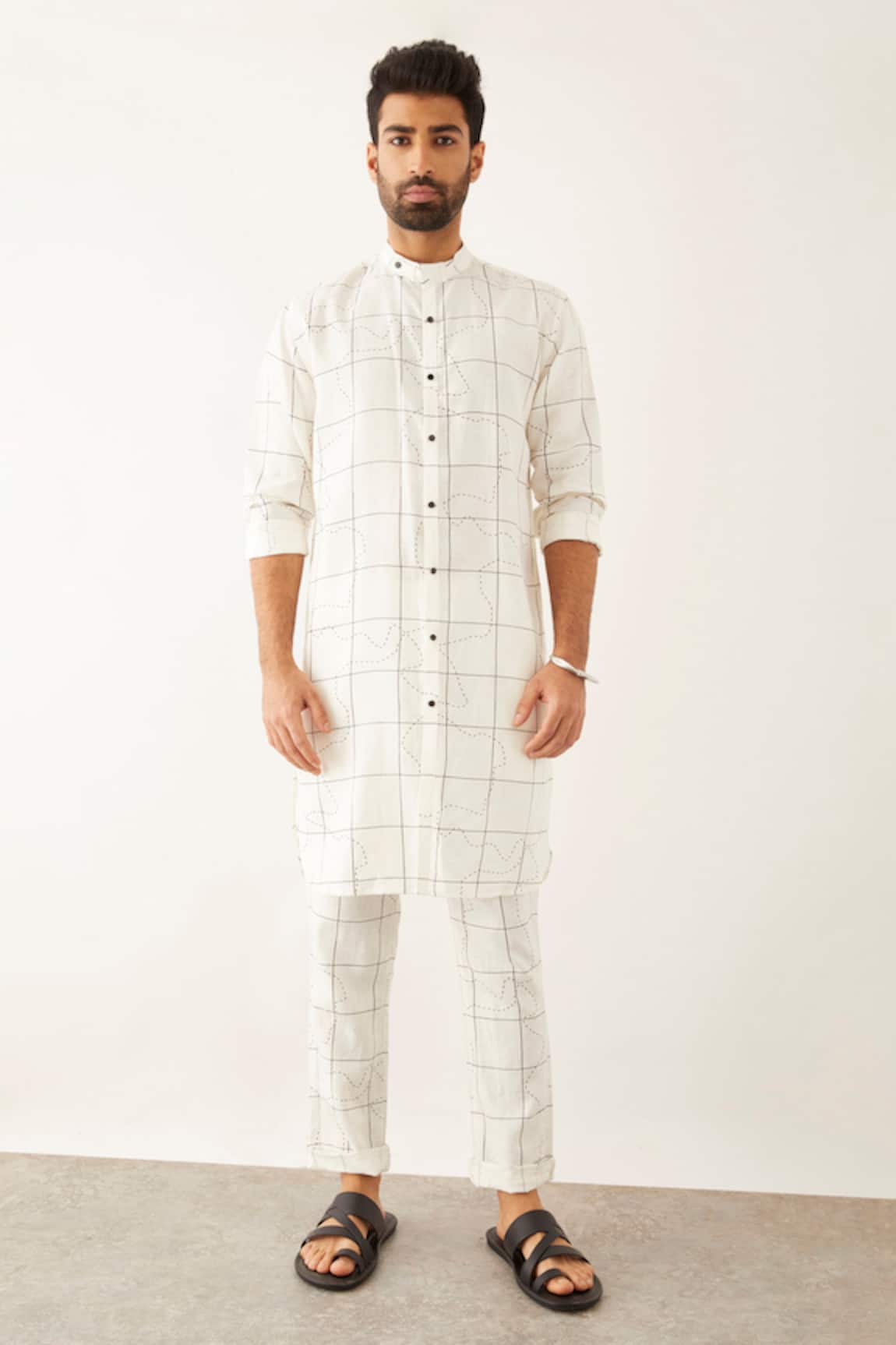 Son of A Noble Snob Taha Topography Print Kurta & Trouser Set
