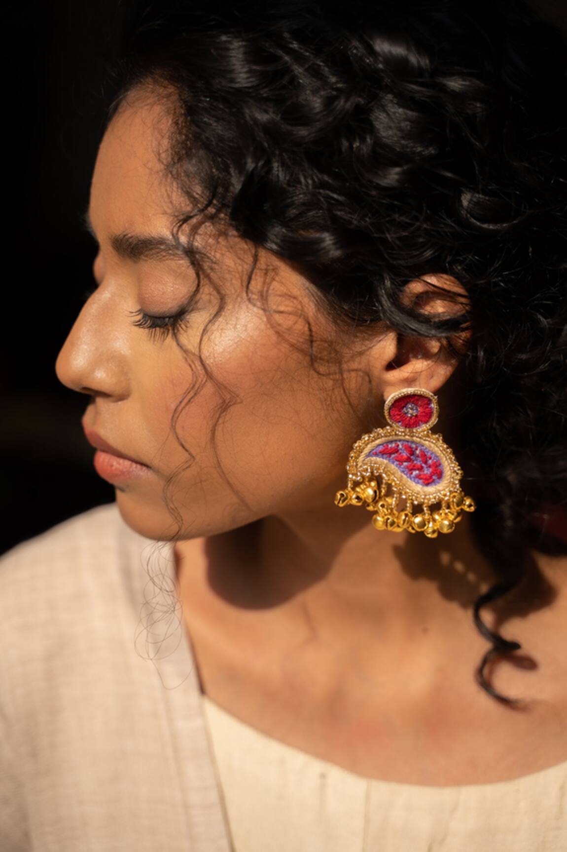 Moirra Handcrafted Paisley Shape Earrings