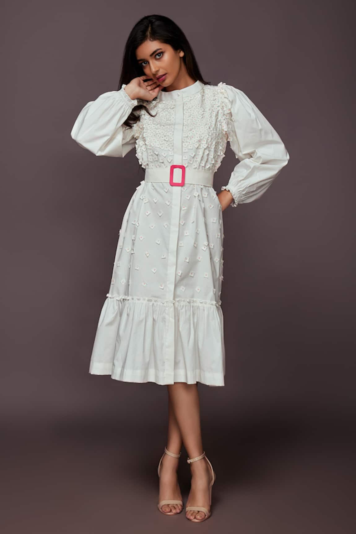 Deepika Arora Embroidered Dress With Belt