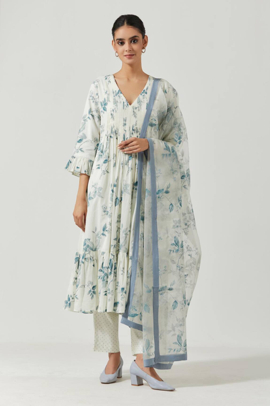 Label Earthen Floral Print Kurta Set