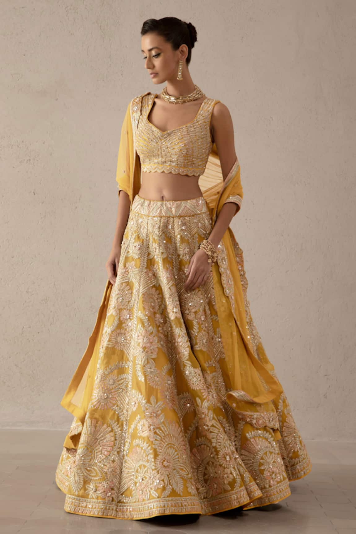 VARUN NIDHIKA Floral Embroidered Lehenga Set