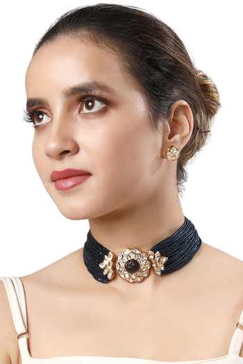 HRISHA Floral Embellished Choker Necklace Set 
