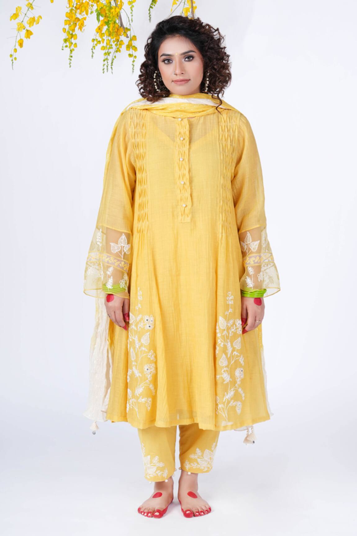 Jyoti Bansal Sufiyana Placed Embroidered Tunic Salwar Set 