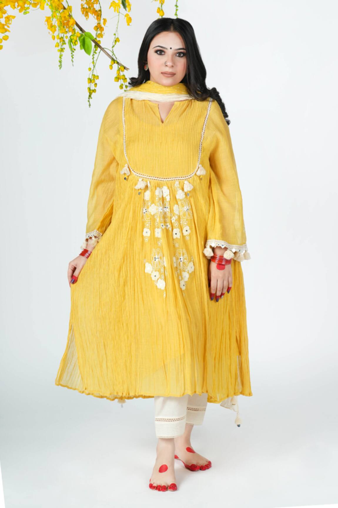 Jyoti Bansal Noori Floral Placement Embroidered Tunic Salwar Set 