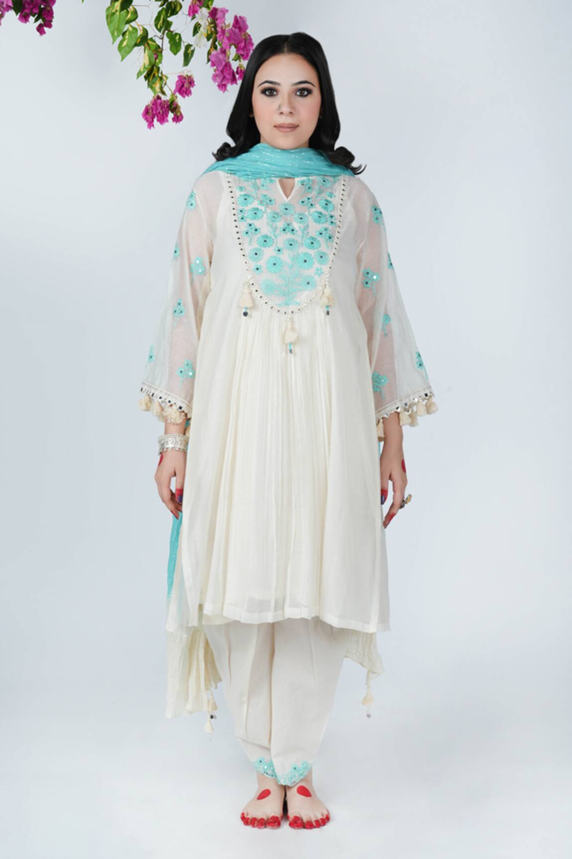 Jyoti Bansal Aafreen Chanderi Tunic Dhoti Pant Set 