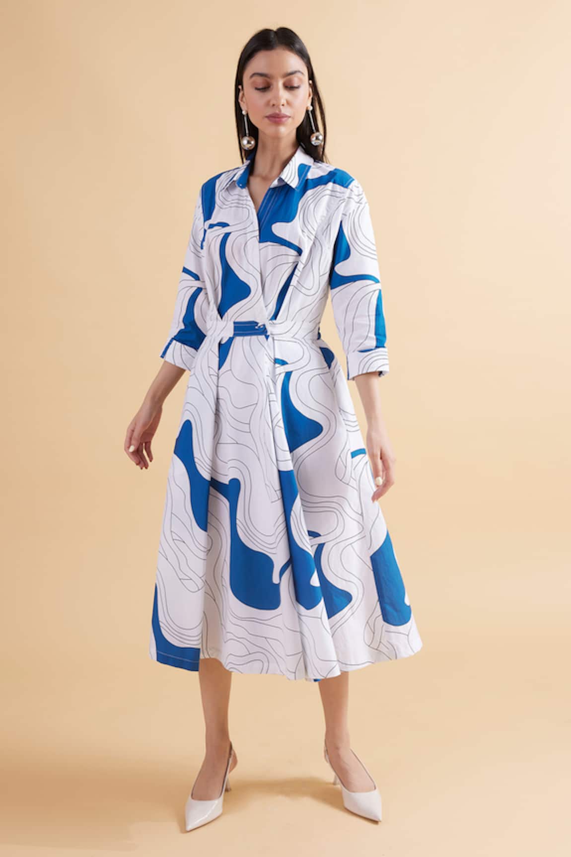 Kanelle Eleanor Abstract Print Wrap Dress