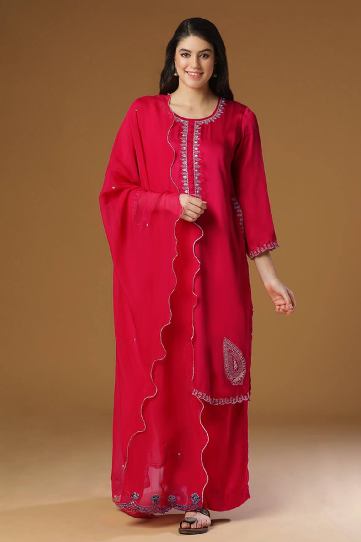 AHLAM Hand Embroidered Kurta Pant Set