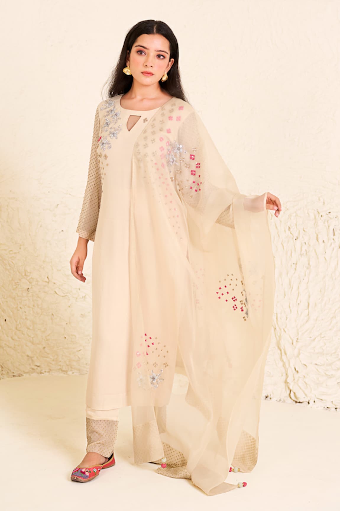 Radha Sharma Hand Embroidered Straight Kurta Set