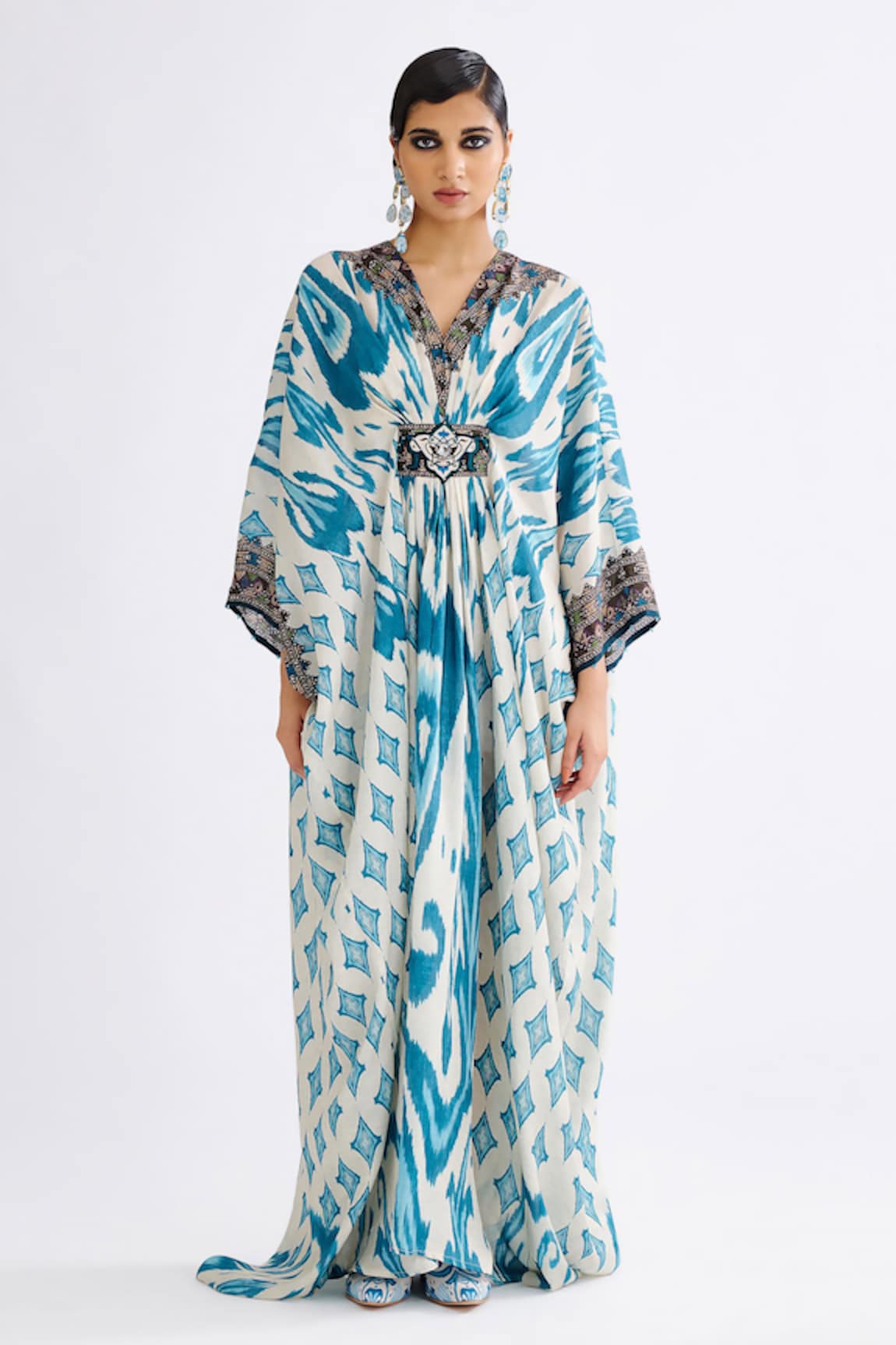 Rajdeep Ranawat Imama Silk Diamond Print Kaftan