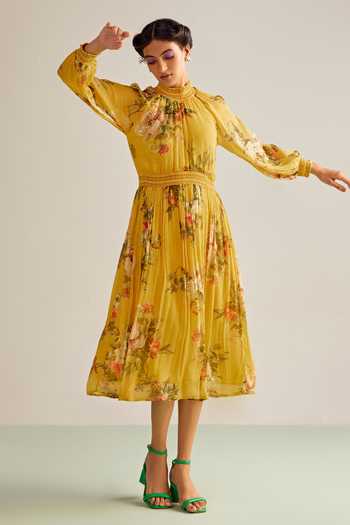 Kalista Ciara Floral Print Flared Dress