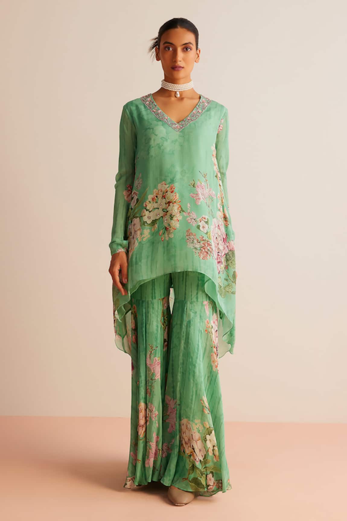 Kalista Faiza Floral Print Tunic With Pant 
