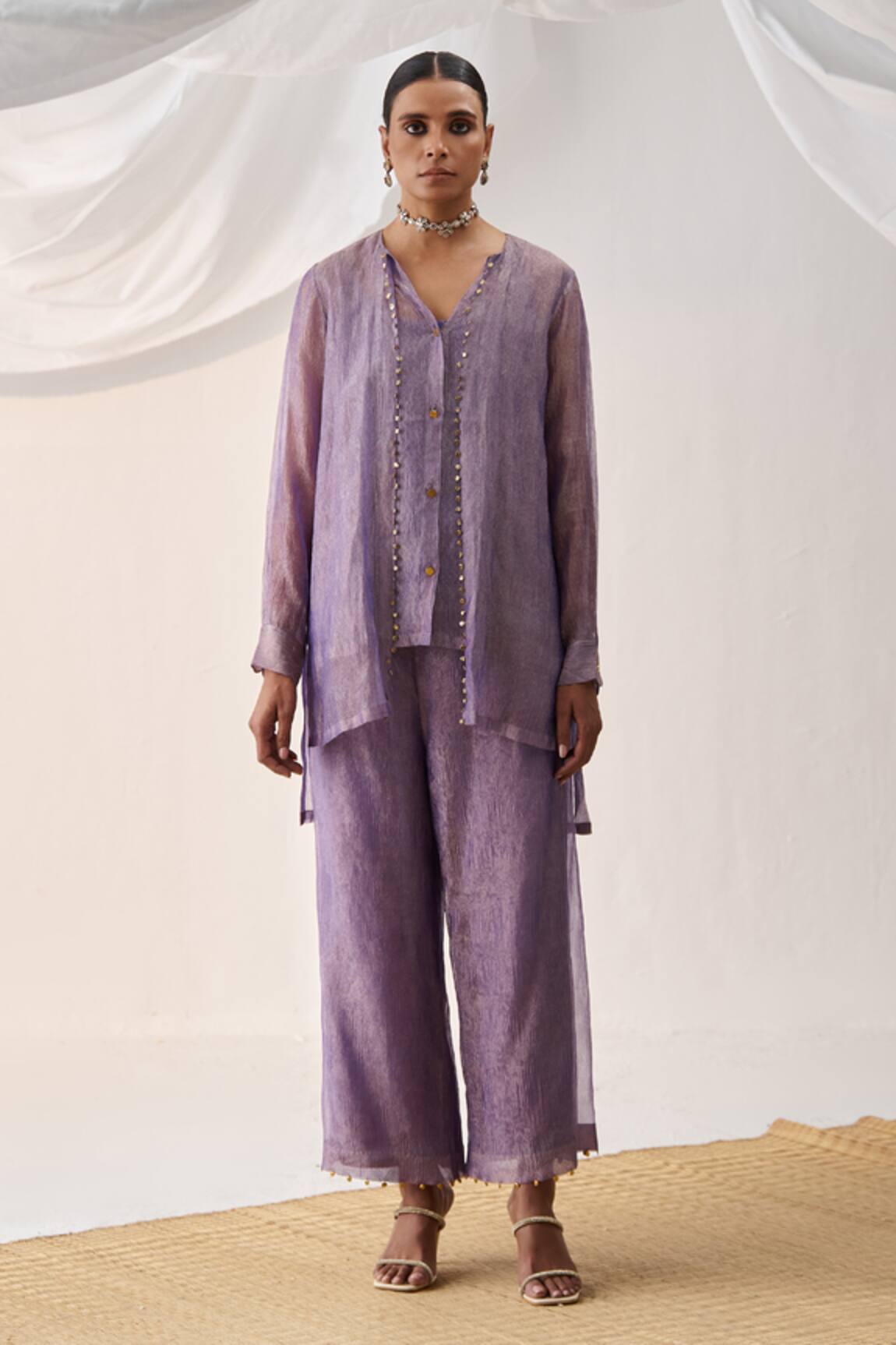 Itrh High Low Tunic & Culotte Pant Set