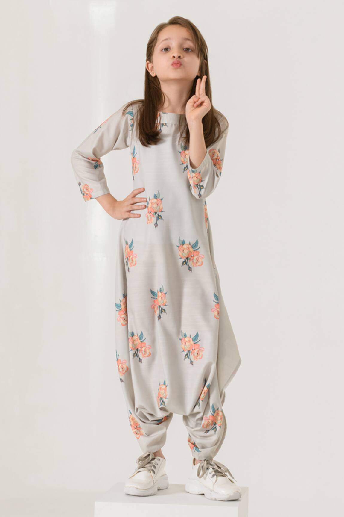 Pasha India Floral Print Dhoti Jumpsuit 