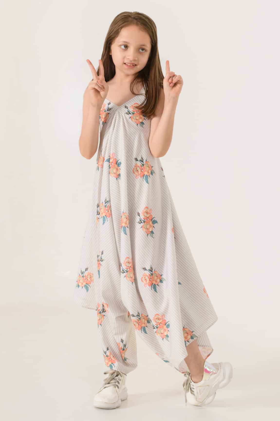 Pasha India Striped Print Palazzo Jumpsuit 