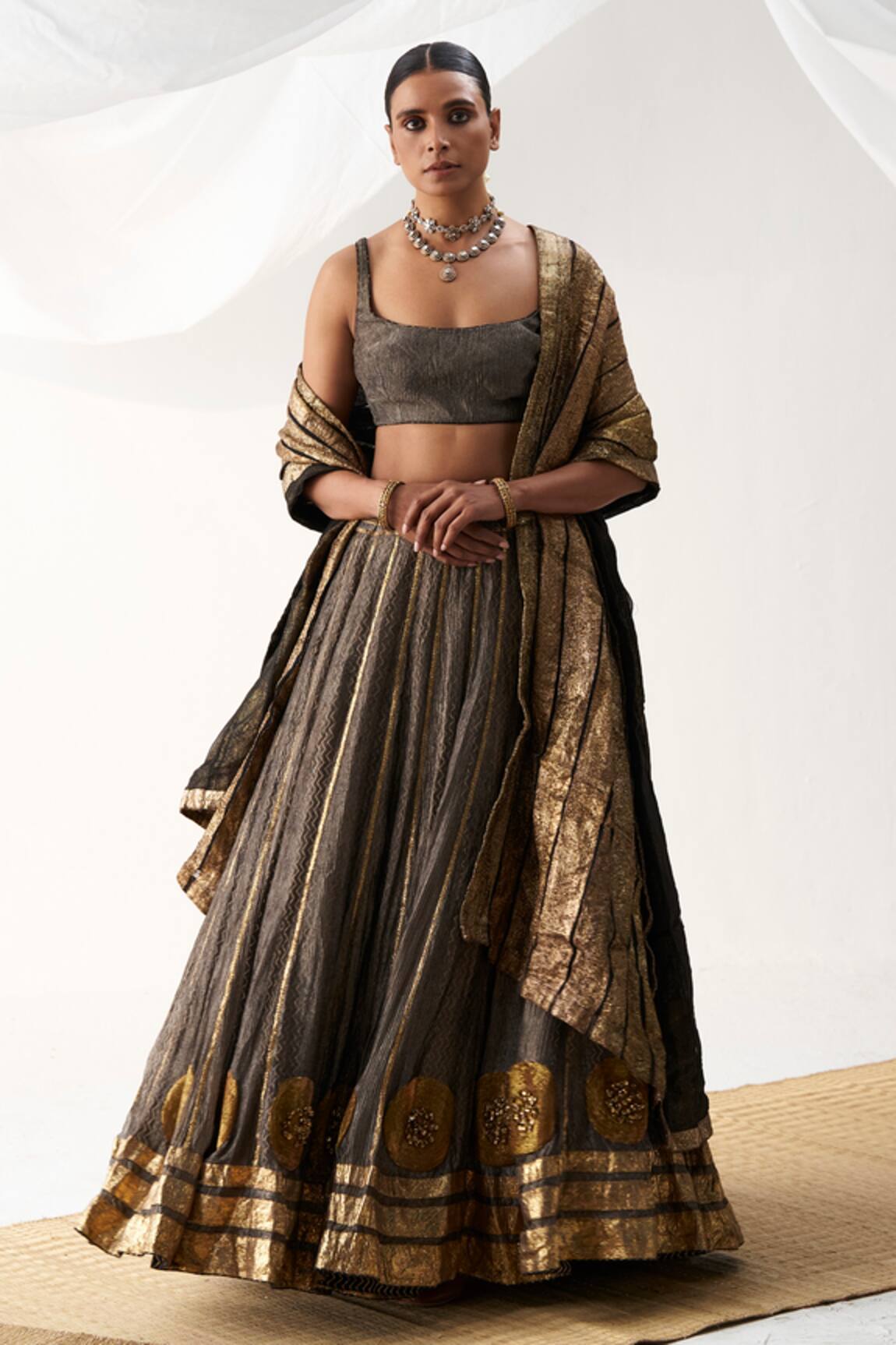 Itrh Gota Hand Embroidered Lehenga Set