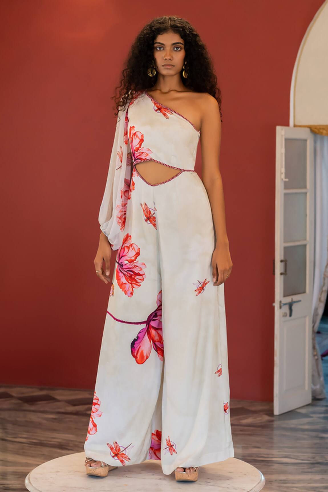 17:17 By Simmi Saboo Aabida One Shoulder Waist Cut Jumpsuit