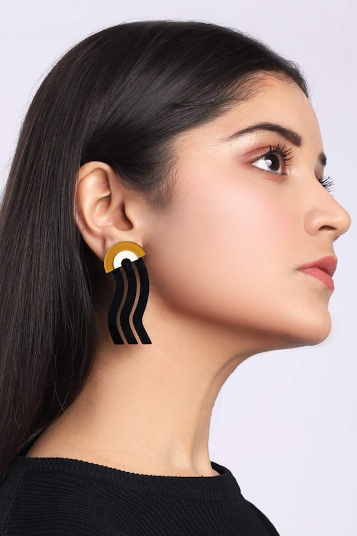 The YV Brand by Yashvi Vanani Mismatched Waves Stud Earrings
