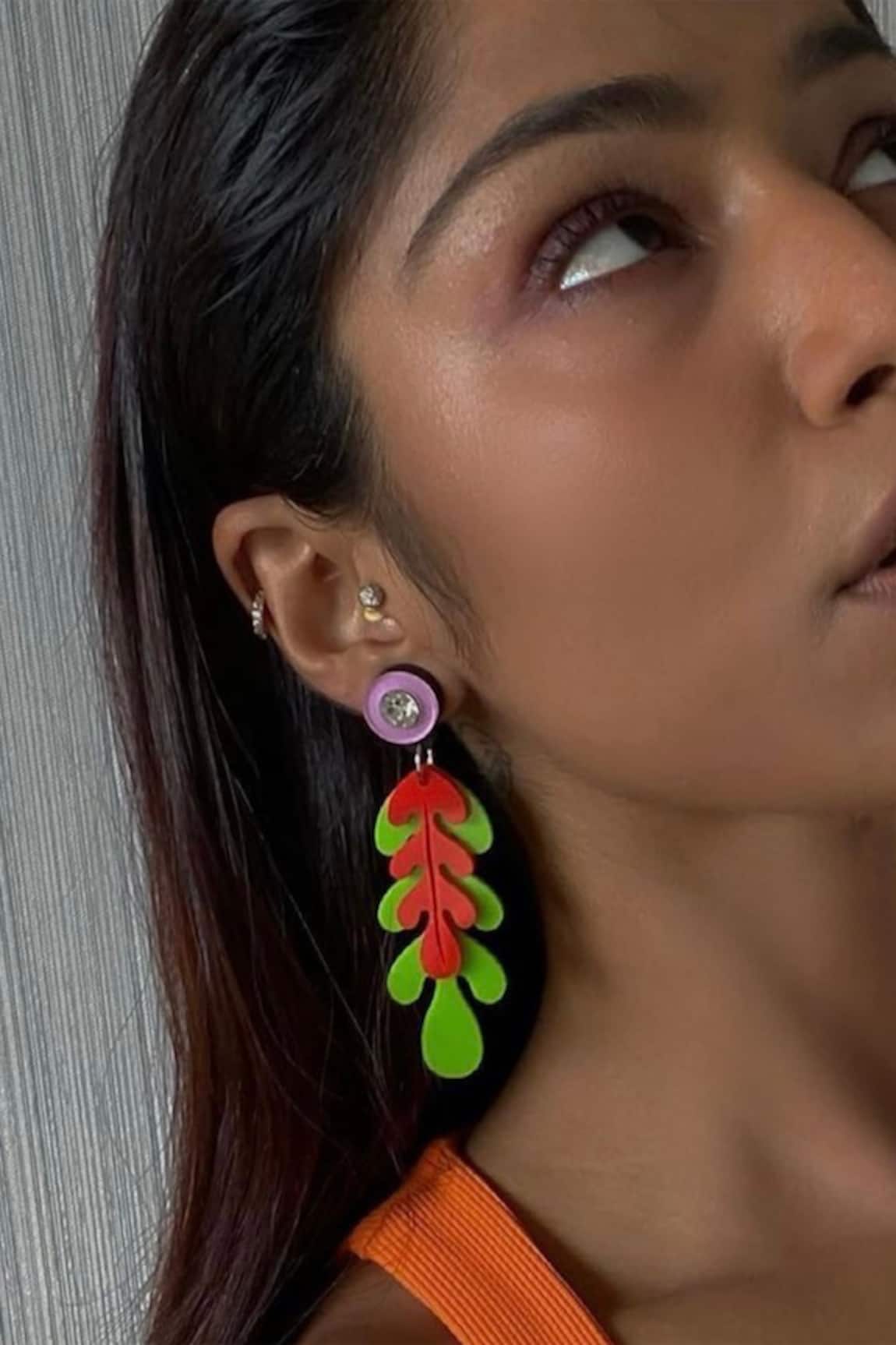 The YV Brand by Yashvi Vanani The Kelly Leaf Dangler Earrings