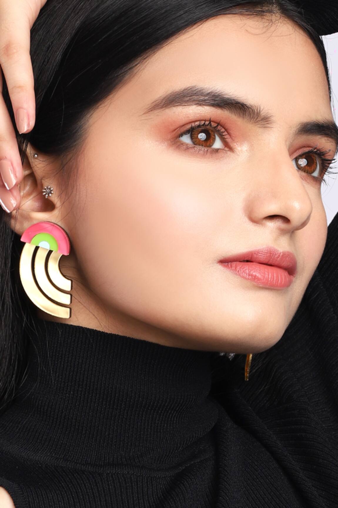 The YV Brand by Yashvi Vanani Mismatched Cutwork Stud Earrings