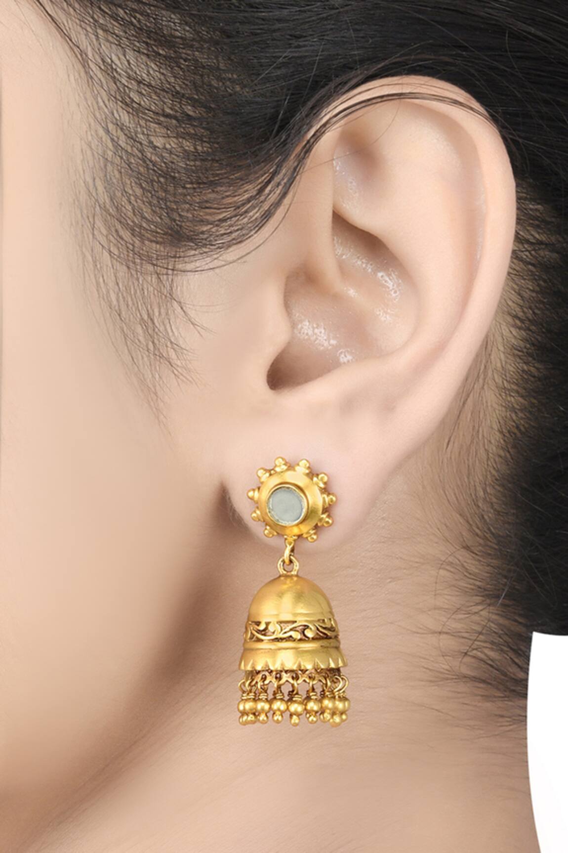 Tribe Amrapali Handcrafted Floral Jhumkas